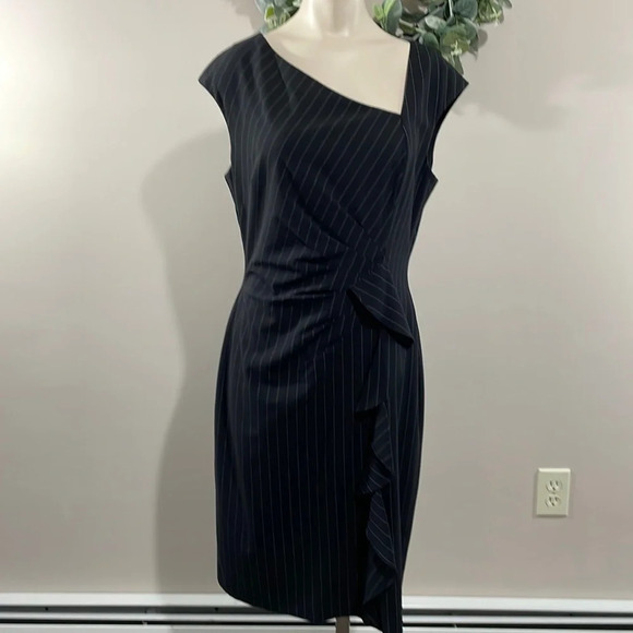 American Living Dresses & Skirts - American Living Sleeveless Striped Side Ruffle Sheath Dress 12